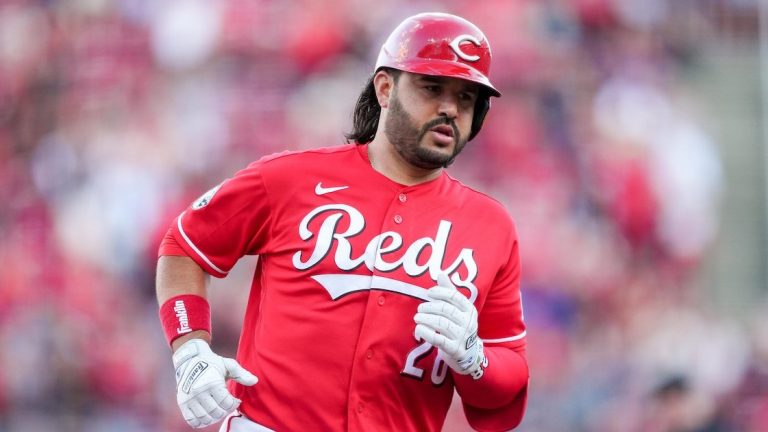 Cincinnati Reds third baseman Eugenio Suarez, who was placed on waivers along with outfielder TJ Friedl in late August 2026
